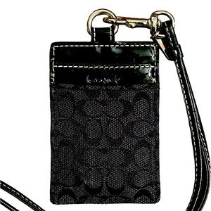 Coach Landyard / Mini Wallet Black